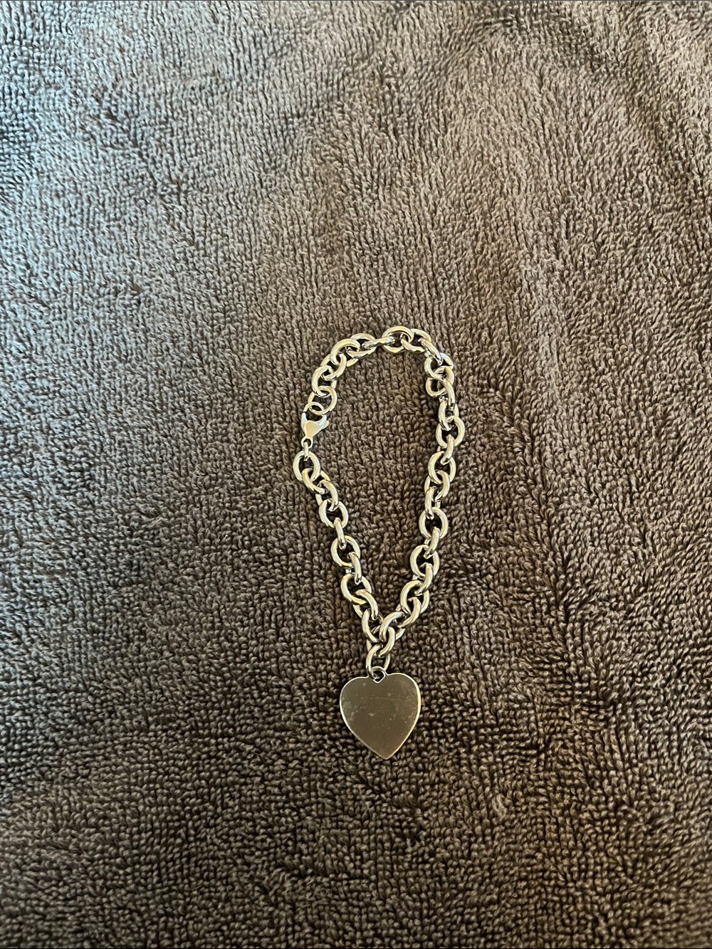 Silver Heart Charm Link Bracelet